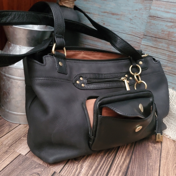 Stone Mountain black Genuine Leather satchel - Picture 4 of 7